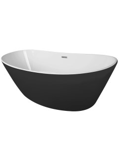 Ванна EASTON белая с черными внешними стенками свободностоящая в комплекте с сифоном и металлической Azario