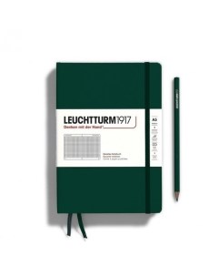 Блокнот Leuchtturm1917 Medium, 125 листов, в клетку, твердая обложка, зеленый лес