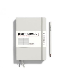 Блокнот Leuchtturm1917 Medium, 125 листов, в линейку, твердая обложка, светлый серый