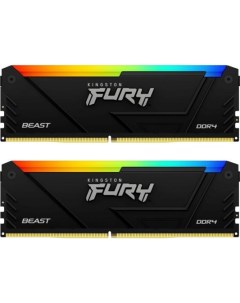 Оперативная память для компьютера 32Gb 2x16Gb PC4 28800 3600MHz DDR4 DIMM CL18 Fury Beast RGB KF436C Kingston