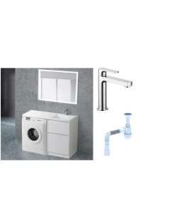 Комплект Мебель для ванной Kraft LVD 60 bianco opaco R Смеситель Lemark plus Grace LM1537C для раков Belbagno