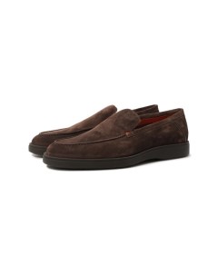 Замшевые лоферы Santoni