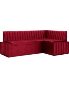 Кухонный диван Вермут правый угол бархат красный STAR VELVET 3 DARK RED 193х82х113 см Mebel ars