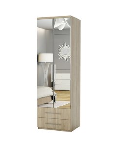 Шкаф для одежды с ящиками Комфорт МШЯ 21 100х45 с зеркалами дуб сонома Шарм-дизайн
