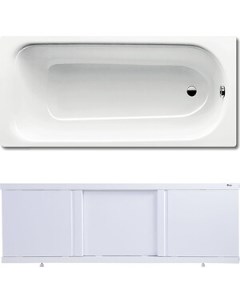 Ванна стальная Saniform Plus 371 1 170x73x41 с экраном Emmy Элис и ножками Kaldewei