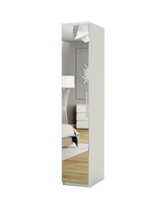 Шкаф для одежды Комфорт МШ 11 40х60 с зеркалом белый Шарм-дизайн