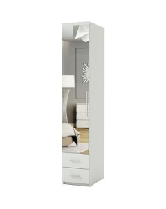 Шкаф для одежды с ящиками Комфорт МШЯ 11 50х60 с зеркалом белый Шарм-дизайн