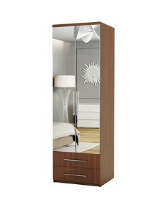 Шкаф для одежды с ящиками Комфорт МШЯ 21 60х60 с зеркалами орех Шарм-дизайн