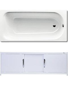 Ванна стальная Saniform Plus 371 1 Easy Clean 170x73 с экраном Emmy Малибу и ножками Kaldewei