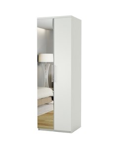 Шкаф для одежды Комфорт МШ 21 100х60 с зеркалом белый Шарм-дизайн