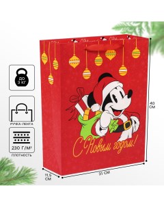 Новый год пакет подарочный 31х40х11 5 см упаковка микки маус Disney