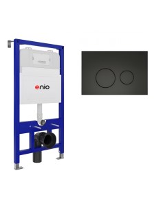 Система инсталляции для подвесных унитазов Tecnico 52 с кнопкой Rotondo черной матовой OOO Enio