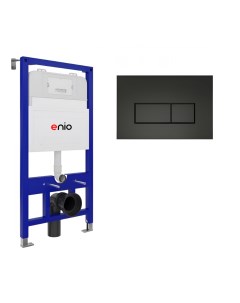 Система инсталляции для подвесных унитазов Tecnico 52 с кнопкой Rettangolo черной матовой OOO Enio