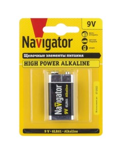 Батарейка High Power 6LR61 алкалиновая 1шт Navigator