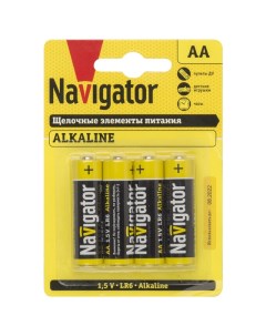 Батарейка АА алкалиновая 4 шт Navigator