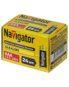 Батарейка ААА алкалиновая 1 5В 24шт Navigator