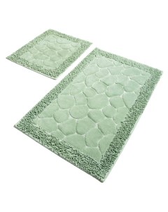Набор ковриков Stone для ванной 60х100 см для туалета 60х50 см хлопок мята Prima nova