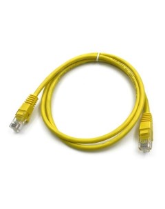 Патч корд UTP 5E 1M Y литой molded UTP cat 5E 1м 4 пары 26AWG алюминий омедненный 1 шт желтый Buro