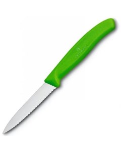 Нож кухонный Swiss Classic для овощей 80мм заточка серрейтор стальной зеленый Victorinox