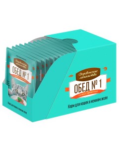 Пауч для кошек кусочки в желе Тунец и креветки 50 г упаковка 12 шт Деревенские лакомства