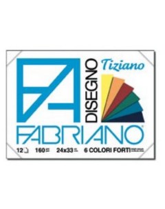 Альбом склейка для пастели Tiziano 24х33 см 12 л 160 г яркие цвета Fabriano