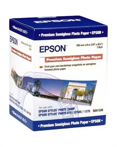 Бумага рулон 100мм x 8м, 251г/м2, полуглянцевая, Premium Semiglossy Photo Paper (C13S041330) Epson