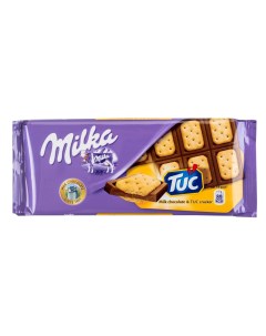 Шоколад молочный с соленым крекером Tuc 87 г Milka