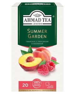 Чай травяной Summer Garden Гибискус с персиком и малиной в пакетиках 20 шт х 1 8 г Ahmad tea