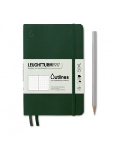 Блокнот Leuchtturm Outlines B6, непромокаемый, 44 листа, в точку, зелёно-голубой, В6+ Leuchtturm1917