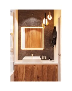 Зеркало для ванной Тип 3 SD603 с подсветкой 60x60 см квадратное Omega glass