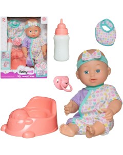 Игровой набор Junfa Пупс My Sweet Love 35 см в бело-сиреневом комбинезоне WJ-36784 Junfa toys