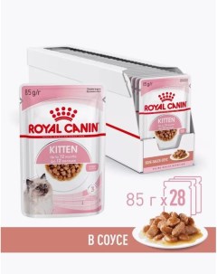 Корм влажный для котят от 4 до 12 месяцев, паучи мясо, 28x85 г Royal canin