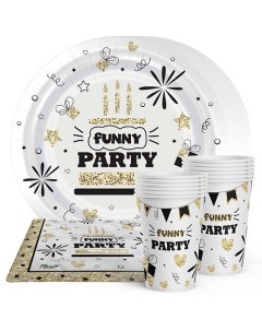 Одноразовая посуда для праздника "Funny party" на 12 персон Priority