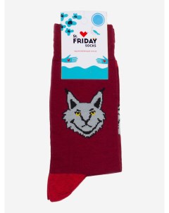 Носки с рисунками St Friday Socks Хмурый кот Красный St. friday