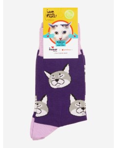 Носки с рисунками St Friday Socks Дворовый кот Фиолетовый St. friday