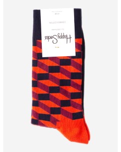 Носки с рисунками - Filled Optic Burgundy Black, Красный Happy socks