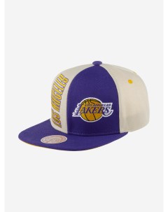 Бейсболка с прямым козырьком MITCHELL NESS HHSS5290-LALYYPPPOFWH Los Angeles Lakers NBA (фиолетовый) Mitchell and ness