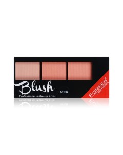 Румяна для лица Blush 3 оттенка + кисть 04 Бежевый / Розовый 11г Farres