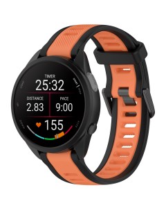 Силиконовый ремешок для, Amazfit, Garmin, Honor, 20 мм, черно-оранжевый Samsung