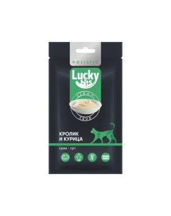 Лакомство для кошек крем-суп из филе кролика и курицы, 2уп по 100г Lucky bits