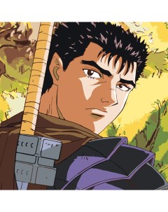 Картина по номерам Берсерк Berserk манга аниме Гатс 40x40 Цветное