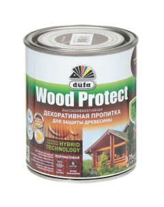 Пропитка, Wood Protect, для дерева, тик, 0.75 л Dufa