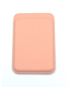 Картхолдер кожаный MagSafe на iPhone 15 Plus-Розовый Leather collection