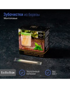 Зубочистки из березы 500 шт ментоловые в индивидуальной упаковке Magistro