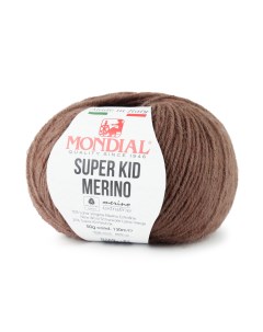 Пряжа для вязания Super kid merino цвет 180 коричневый 50 гр 130 м Mondial