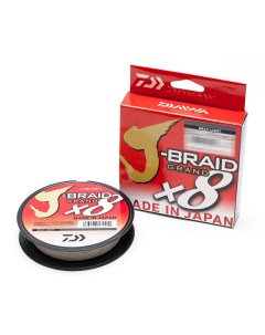 Плетеный шнур J-Braid Grandx8, 0.10 мм, 7.0 кг, 135 м, светло-серый Daiwa