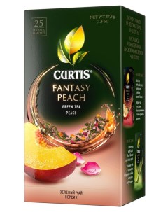 Чай зеленый Fantasy Peach c ароматом персика лемонграссом и лепестками розы, 25 пакетиков Curtis