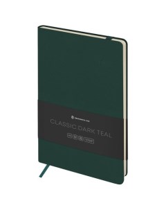 Записная книжка Classic Dark teal, А5, 96л, ЛАЙТ, кожзам, с резинкой, без линовки Greenwich line