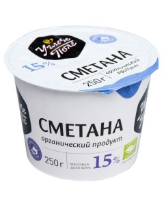 Сметана 15% organic БЗМЖ, 250 г Углече поле