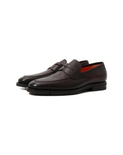 Кожаные пенни лоферы Santoni